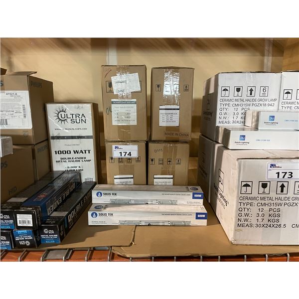 4 BOXES OF SOLIS TEK 600W DIGITAL GROW LAMPS