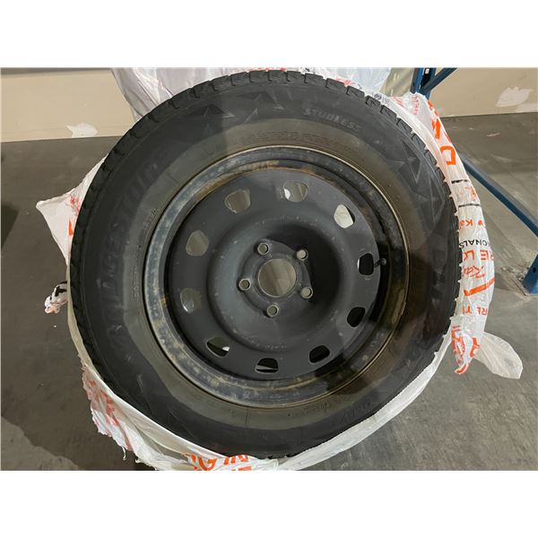 SET OF 4 BRIDGESTONE BLIZZAK 225/65R17 102S WINTER TIRES ON 5 BOLT STEEL RIMS