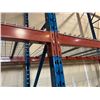 Image 2 : **3 BAYS OF BLUE 19' TALL  8' CROSSBAR 42" DEPTH ADJUSTABLE INDUSTRIAL PALLET RACKING WITH MESH