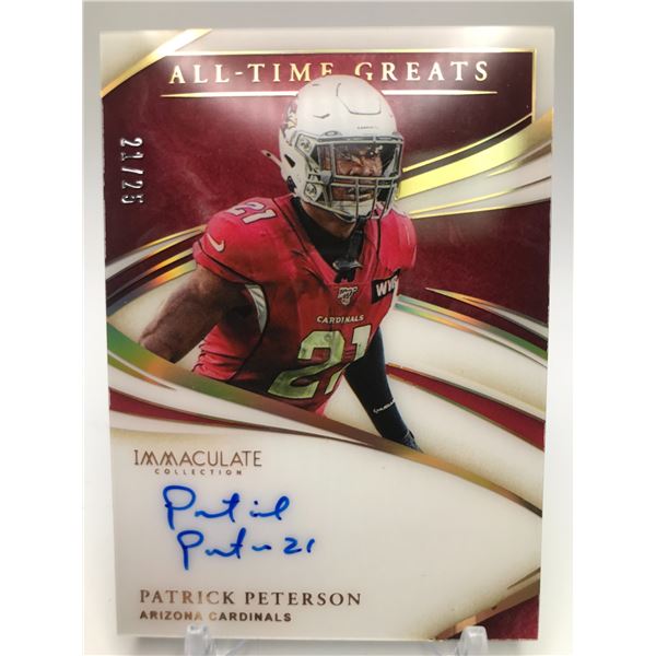 2020 PANINI IMMACULATE COLLECTION PATRICK NO. AT-PP SIGNED 21/25