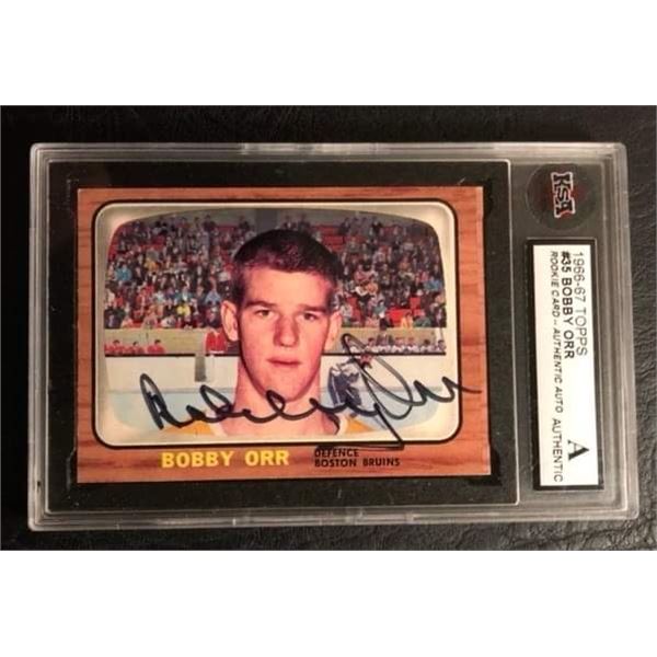 1966-67 TOPPS #35 BOBBY ORR ROOKIE CARD KSA GRADED A AUTHENTIC AUTO 1966-67 TOPPS #35 BOBBY ORR ROOKIE CARD KSA GRADED A AUTHENTIC AUTO