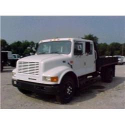1996 INTERNATIONAL 4700 CREW CAB FLATBED TRUCK S/N H280436