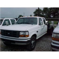 1997 FORD F350 CREWCAB FLATBED TRUCK