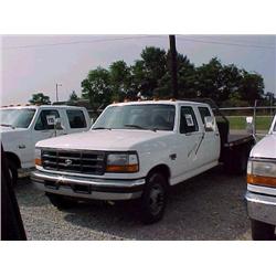 1995 FORD F350 CREW CAB FLATBED TRUCK