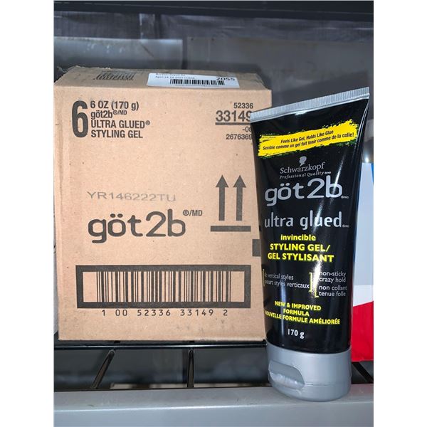 CASE LOT Got 2 B Ultra Glued Styling Gel 6 x 170g