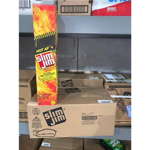 CASE LOT Slim Jim Hot AF Spicy Sausage Snack (24x27.5 perbox)  6 x 659g