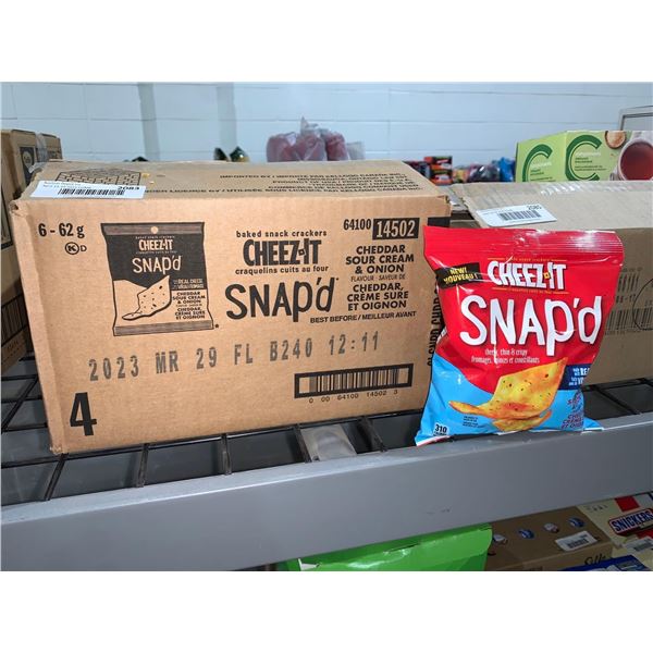 CASE LOT Cheez-It Snap'd Cheddar Sour Cream & Onion Baked Snack Crackers 6 x 62g