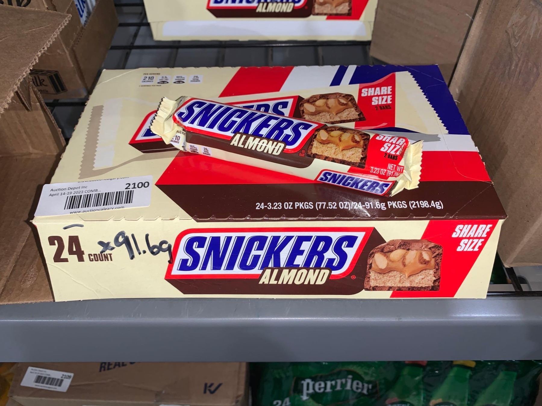 Case Snickers CASE LOT Snickers Almond Share Size Chocolate Bar 24 x 91.6g
