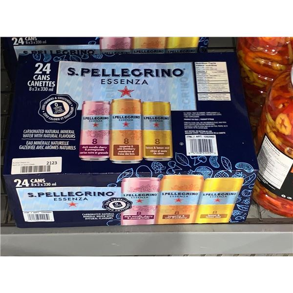 CASE LOT S.Pellegrino Essenza Carbonated Natural Mineral Water 3 Flavors 24 x 330ml