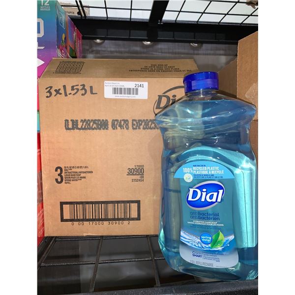 CASE LOT Dial Antibacterial Hydrating Hand Soap 3 x 1.53L