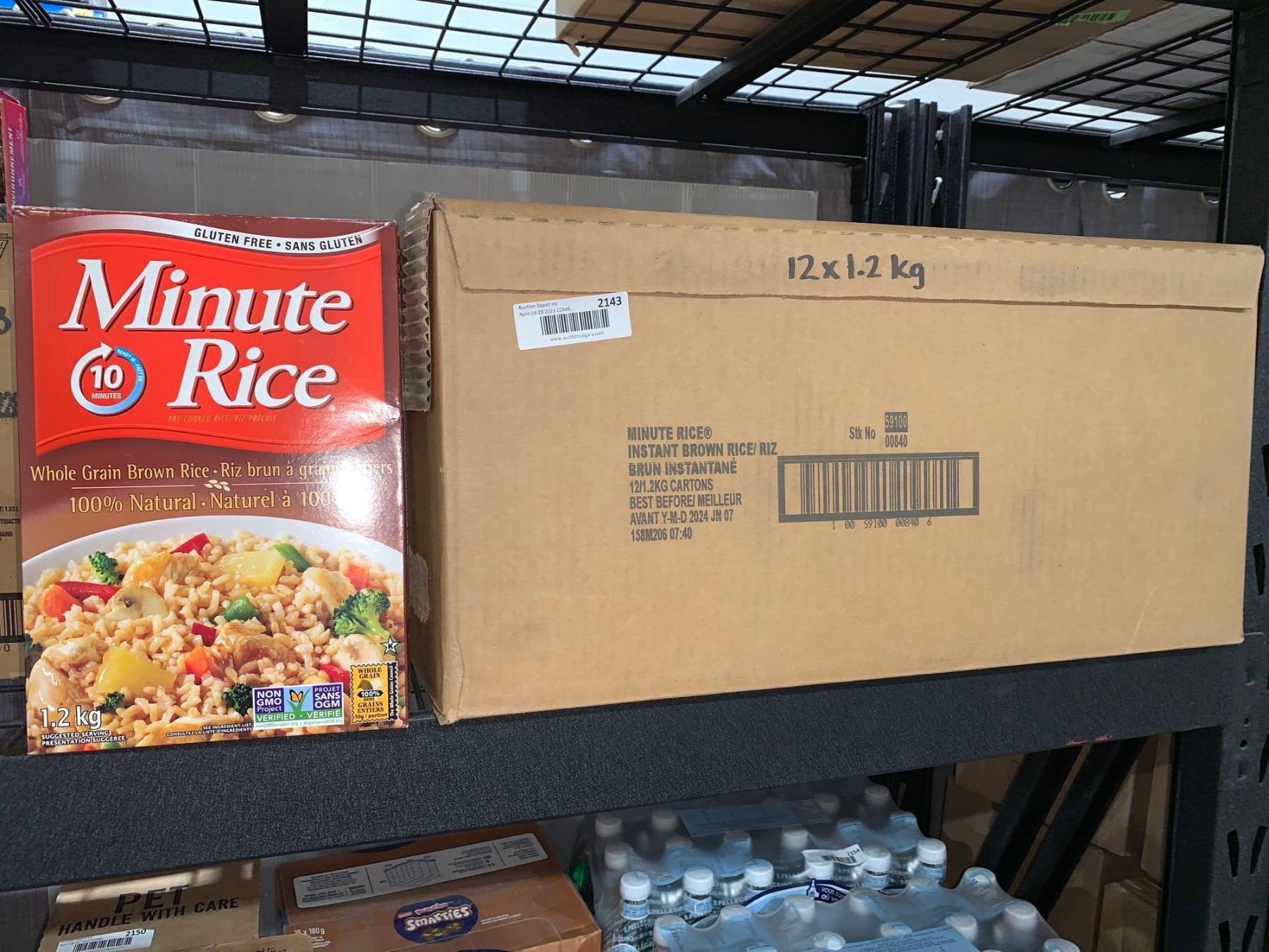 Case Cooked Rice CASE LOT Minute Rice Whole Grain Brown Rice 12 x 1.2kg