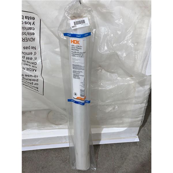 HDX Light 102in x 58.8ft Clear Plastic Sheeting 1 Clear Plastic Roll 500 Sq/Ft 2.5 Lb