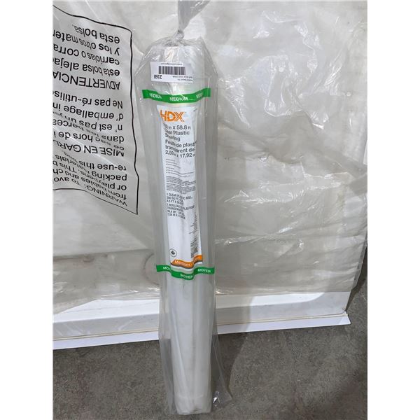HDX Medium 102in x 58.8ft Clear Plastic Sheeting 1 Clear Plastic Roll 500 Sq/Ft  4 lb