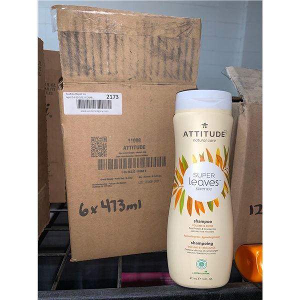 CASE LOT Attitude Shampoo Volume & Shine Soy Protein & Cranberry 6 x 473ml