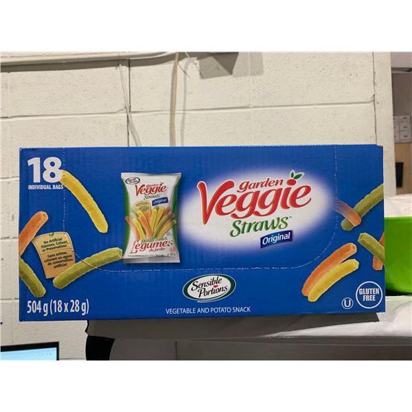 CASE LOT Sensible Portions Garden Veggie Straws Original 18x28g