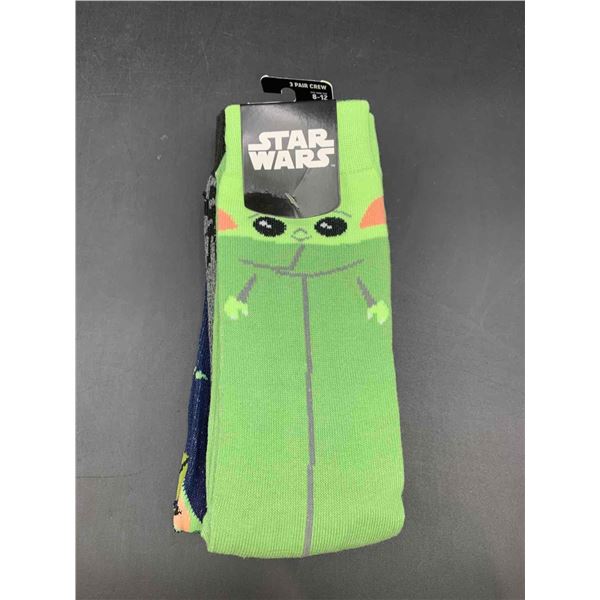 3 Pair Crew Men's Socks (size 8-12) Star Wars