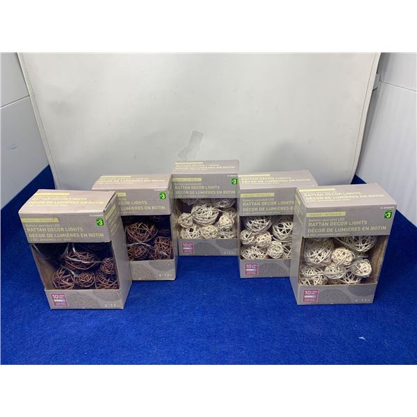 Rattan Decor Lights 2 Brown 3 White