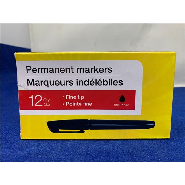 Fine Tip Permanent Markers (12 ct)