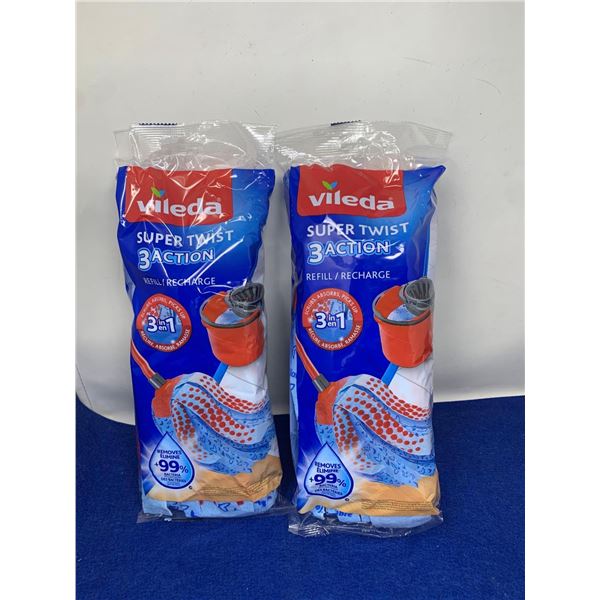 Lot Of 2 Vileda Super Twist 3 Action Refill/Recharge