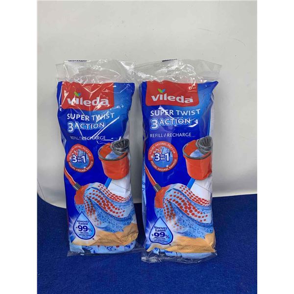 Lot Of 2 Vileda Super Twist 3 Action Refill/Recharge
