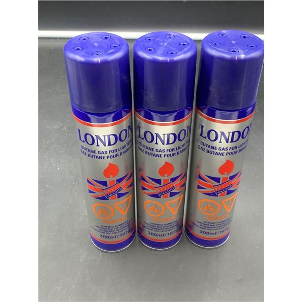 London Butane Gas for Lighters (3 x 300ml)