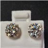 Image 1 : 14K Yellow Gold White Moissanite(2.58ct) Earrings  (~weight 1.06g), Made in Canada, Appraised Retail