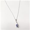 Image 2 : 10K White Gold Tanzanite 18"(0.5ct) Diamond(0.2ct) Necklace ) (~length 18"inches) (~weight 1.62g), S