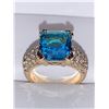 Image 1 : Blue Topaz 2.8 Carat Cushion Cut Solitaire Multi Stone Dress Ring size 7