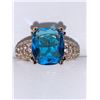 Image 2 : Blue Topaz 2.8 Carat Cushion Cut Solitaire Multi Stone Dress Ring size 7