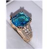 Image 3 : Blue Topaz 2.8 Carat Cushion Cut Solitaire Multi Stone Dress Ring size 7