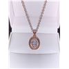 Image 1 : Rose .925 Silver Filled Oval Cut Solitaire Pendant & Chain Set