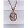 Image 2 : Rose .925 Silver Filled Oval Cut Solitaire Pendant & Chain Set