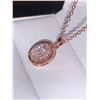 Image 3 : Rose .925 Silver Filled Oval Cut Solitaire Pendant & Chain Set