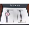 Image 1 : NEW in Box Bulova Model 96X131 Swarovski Crystal Pink Face Wrist Watch & Matching Bracelet Gift Set 