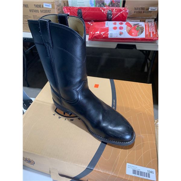 Justin Brands Black Melo Veal, Single Stitch Roper Style Boots Size 10EE