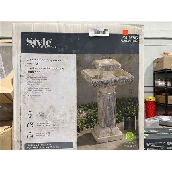 Style Selections Lighted Contemporary Fountain LED
