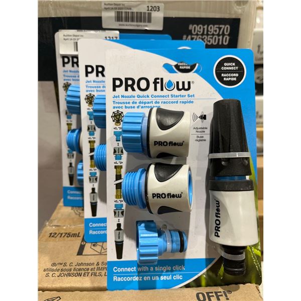 Lot of 3 Proflow Garden Hose Quick Connect Nozzle Set