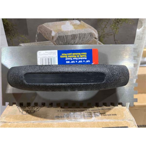 Lot of 4 - 1/4"x1/4"/1/4" Sq Econo Trowels