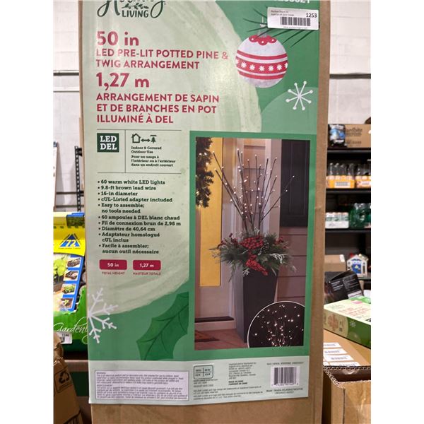 Holiday Living 50" LED Prelit Potted Pine & Twig Arrangement