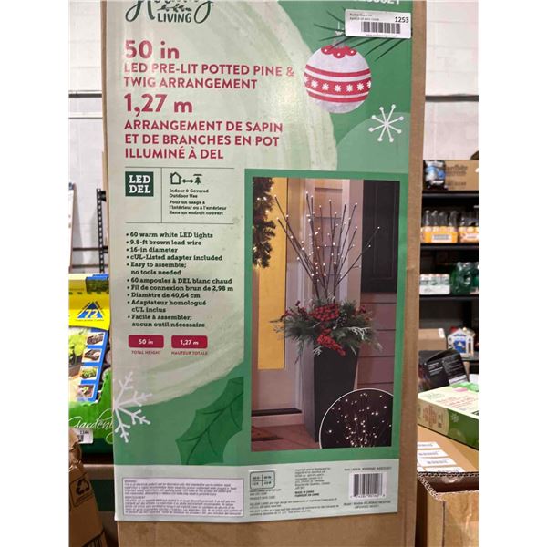Holiday Living 50" LED Prelit Potted Pine & Twig Arrangement