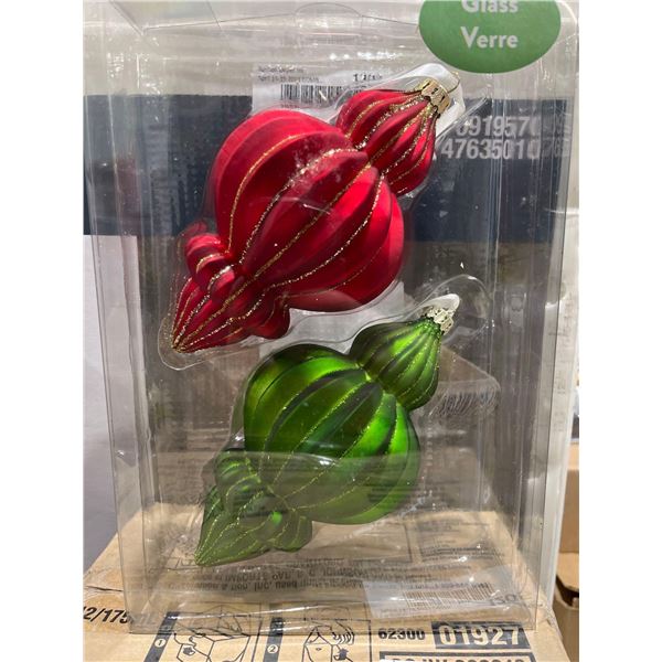 Holiday Living - Trim-A-Tree2pc Glass Ornament Sets - Lot of 4