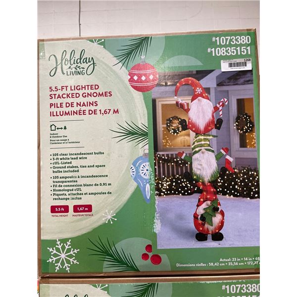 Holiday Living 5.5' Lighted Stacked Gnomes