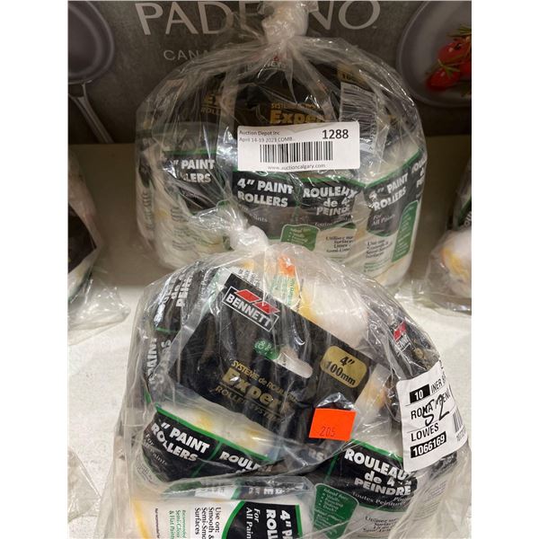 Bulk Lot 4" Paint Roller Placement Rollers - Lot of 20 rollers