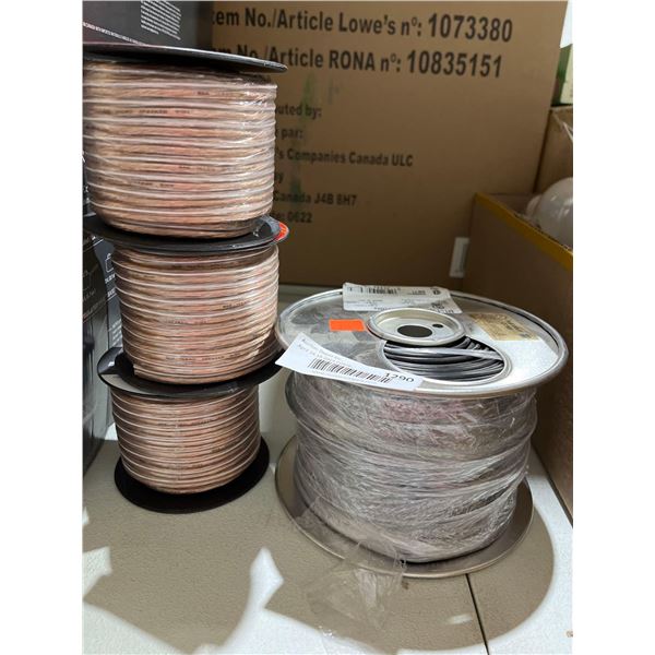 Lot of Assorted Speaker Wire Spools - 4 Spools