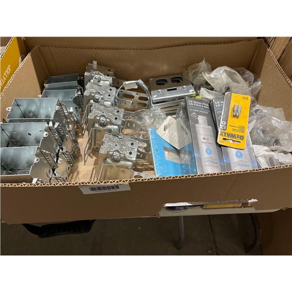 Box Lot of Assorted Electrical Supplies