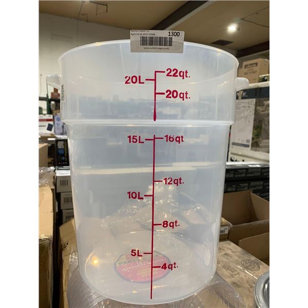 Lot of 3 - 22 qt food Grade Measuring Buckets