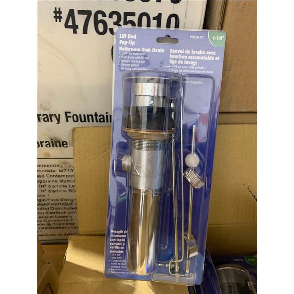 Lot of 6,  1-1/4" Lift Rod Pop-up Bathroom Sink Drain