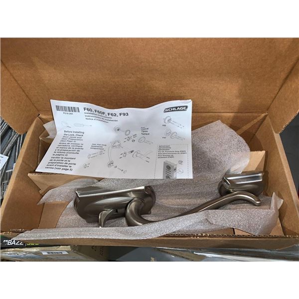 Schlage F58 CAM 619 Camelot Exterior Handleset with Deadbolt, Satin Nickel