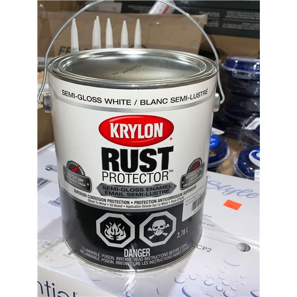 Krylon Rust Protector Semi-Gloss Enamel White 3.78L