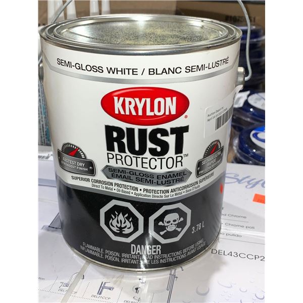 Krylon Rust Protector Semi-Gloss Enamel  White 3.78 L